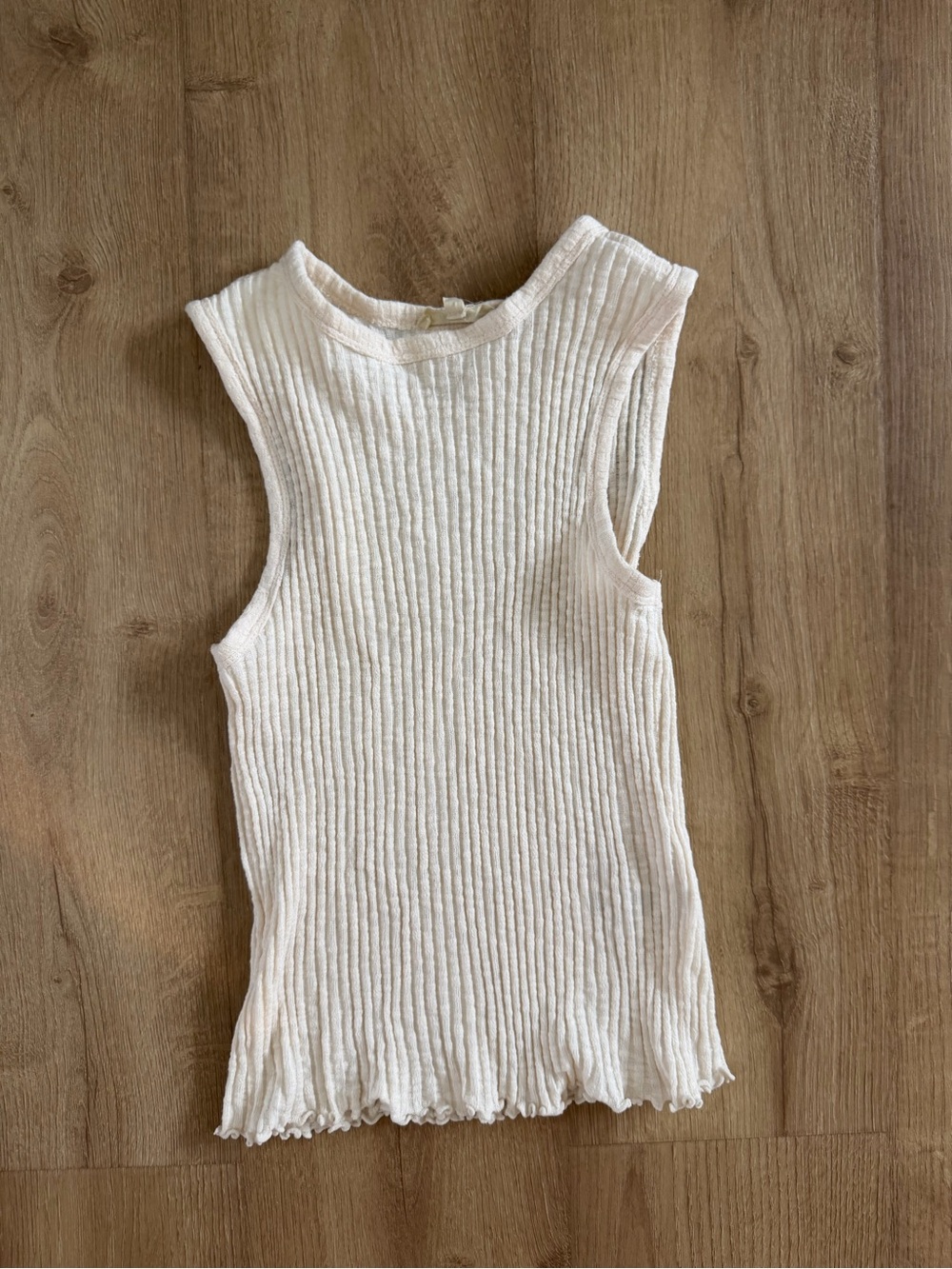 Madewell Ribbed Tank Top in White Size Small